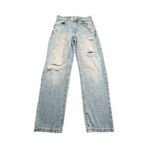 Garage Jeans Women 3 26 Blue Vintage Straight Distressed Ripped High Waist Denim